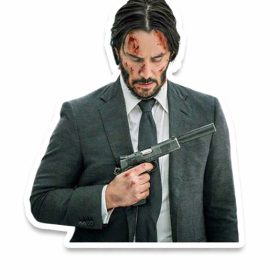 John Wick Injured Assassin Hitman Gun Action Movie Minimalist Cinematic Anti-Hero Dark Action Film Fan Art vinyl sticker