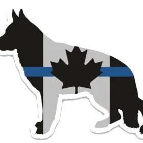 German Shepherd Thin Blue Line Canada Flag K9 Police Law Enforcement Support Maple Leaf vinyl sticker
