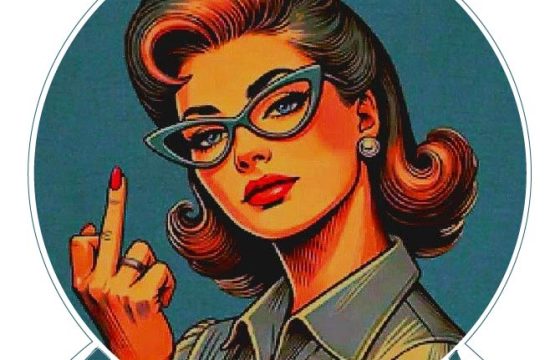 Let’s Do It Respectfully Sassy Retro Pin-Up Woman Funny Attitude Quote Vintage 1950s Aesthetic Feminist Humor Bold Expression Sarcastic Classy Girl Power vinyl sticker