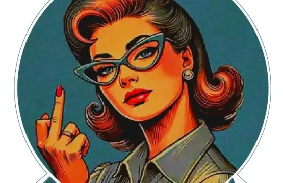 Let’s Do It Respectfully Sassy Retro Pin-Up Woman Funny Attitude Quote Vintage 1950s Aesthetic Feminist Humor Bold Expression Sarcastic Classy Girl Power vinyl sticker