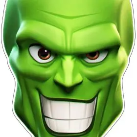 Evil Green Mask Grin Monster Creepy Cartoon Jim Carrey Villain Face Wicked Smile Scary Comic Art Horror vinyl sticker