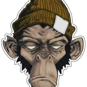 Criminal Monkey Gang Leader Rocking Attitude Cap-Wearing Gorilla Band Primate Crew Boss Vinyl Sticker