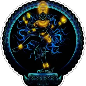 Lord Shiva Dancing Nataraja Shri Mahadev Cosmic Tandav Dance Pose Hindu Deity Spiritual Art Sacred Dance Divine Energy Symbol vinyl sticker