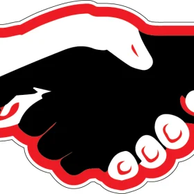 Non Friendly Hands Shaking Logo Hand Weapon Pistols Vinyl Sticker