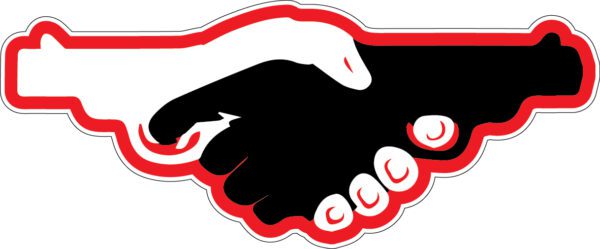Non Friendly Hands Shaking Logo Hand Weapon Pistols Vinyl Sticker