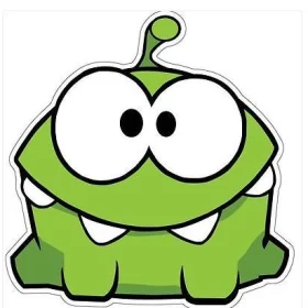 Om Nom Looking Happy vinyl sticker