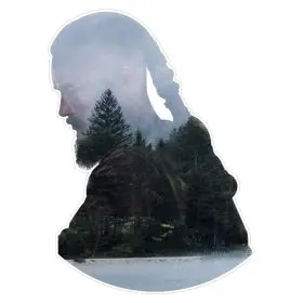 Ragnar Lothbrok Vikings Forest Portrait Nordic Warrior Silhouette Art Norse Mythology Aesthetic Scandinavian vinyl sticker