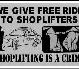 shoplifting is crime vinyl sticker