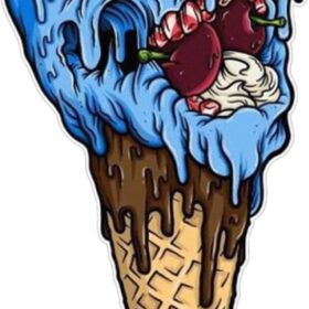 skull Ice Cream Cone vinyl sticker