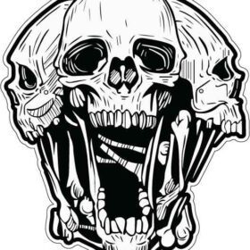 Skull Motorcycle vinyl sticker