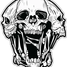 Skull Motorcycle vinyl sticker