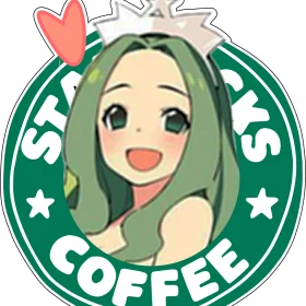 Starbucks Chan Coffee Green Anime Girl Vinyl Sticker