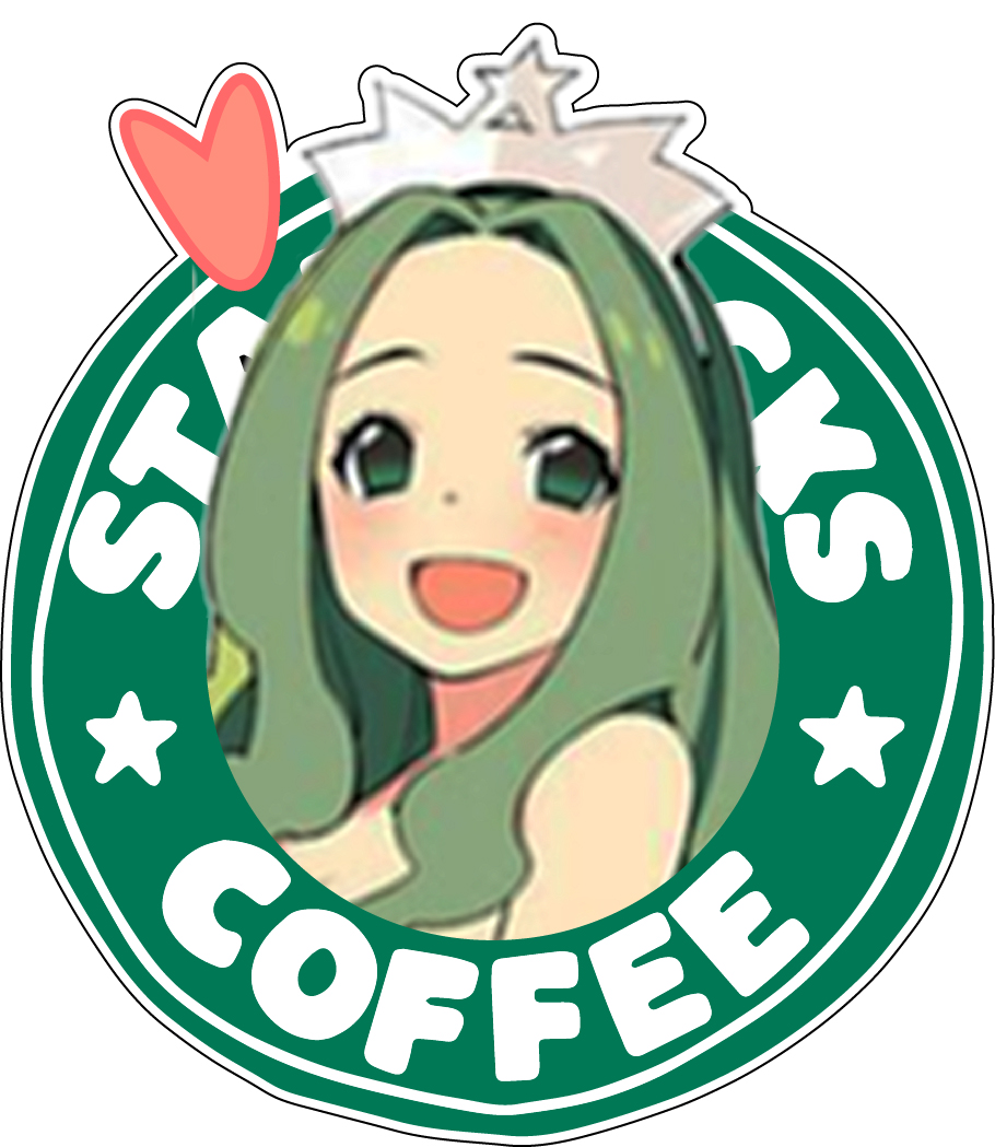 Starbucks Chan Coffee Green Anime Girl Vinyl Sticker