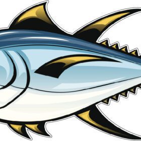 Tuna Fishing Salt Water Attack Vinyl Sticker Printed Vinyl Decal