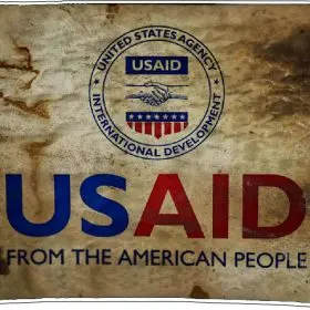 USAID Vintage Distressed Logo From the American People Retro Government Agency Grunge Style International Development Emblem vinyl sticker