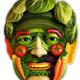 Funny Face Portrait Vegetables vinyl sticker printed vinyl decal